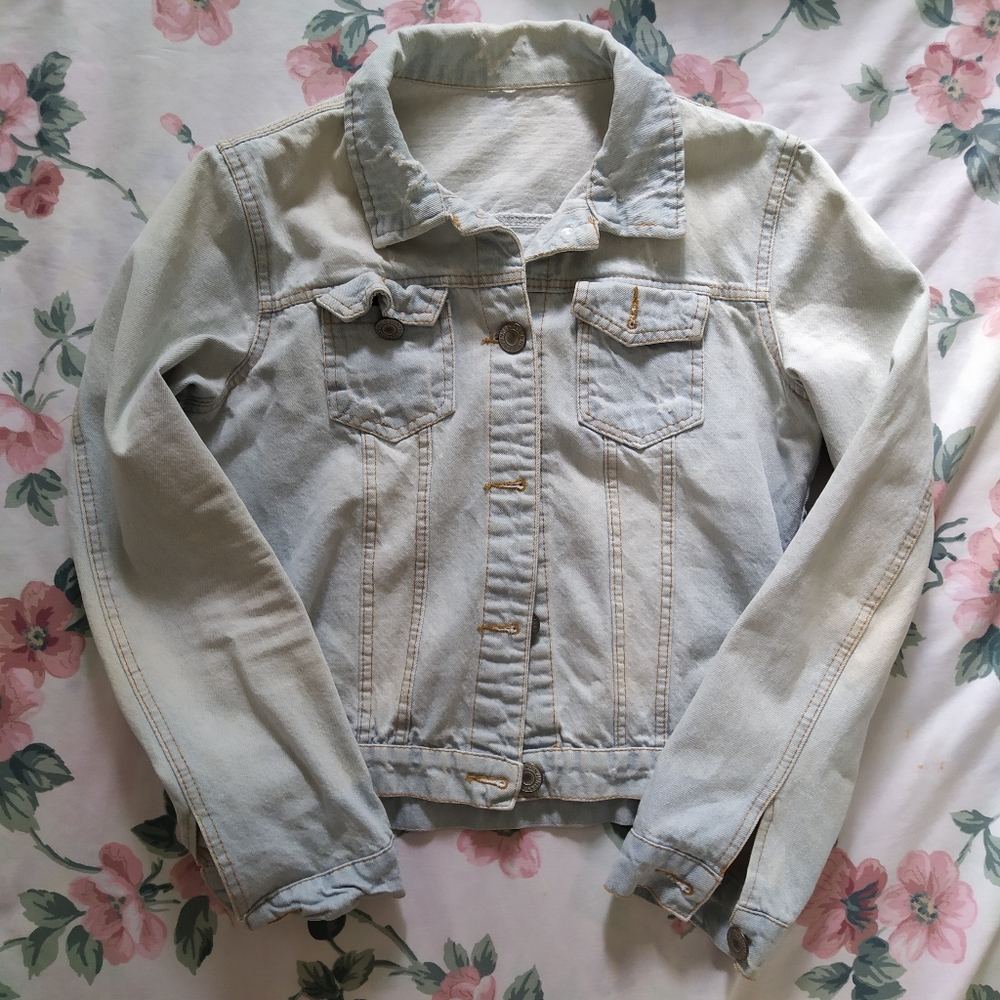 Light Blue Denim Acid Wash Jean Jacket